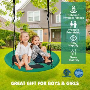 Altalena a Disco Regolabile da 40 Pollici con Moschettoni, Altalene Giocattolo per Giochi all'Aperto - Product Image 5