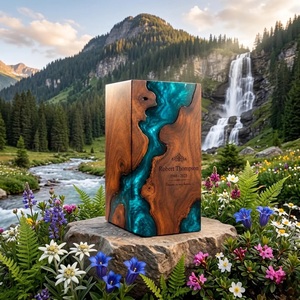 Personalized American Style Wooden Resin Handmade Cremation Urn <b>Box</b> for Human & Pet Ashes Eco-Friendly & Durable Burial <b>Memorial</b> - Product Image 5