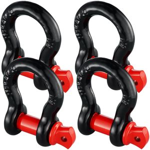 4 Pack 1/2\" <b>D</b>-Ring Shackle Heavy Duty 8 Ton (17637 Lbs) Break Strength 5/8\" Screw Pin for Road Vehicles Alloy Steel <b>Model</b> - Product Image 1