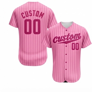 Camiseta de béisbol personalizada para hombre, uniforme de equipo de poliéster transpirable de manga corta con rayas azules, con número y nombre impreso en la parte delantera y trasera - Product Image 5