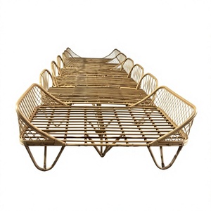 Rattan <b>Bed</b> Frame Tropical Style Wicker Furniture 100% Handmade Bedroom Home Decoration Mediterranean - Product Image 1