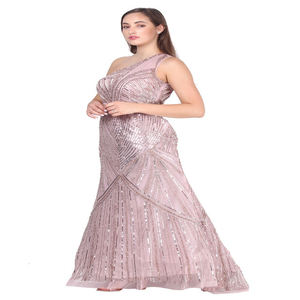 Premium Designer Women's Modern Mermaid Long Evening Gown | Luxury Indian Formal Party Wear Wedding Dress Natural Embroidery - Product Image 1
