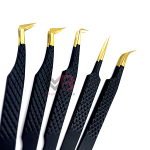 Pinzas de Precisión para Extensión de Pestañas, Recubiertas de Plasma Dorado, con Agarre de Diamante, Duraderas, de Fabricación Japonesa, en Tendencia y de Gran Venta - Product Image 6