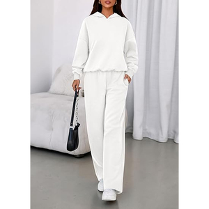 Conjunto de Sudadera con Capucha Oversize y Pantalones Anchos de Felpa para Mujer, Chándal Casual de 2 Piezas, Ropa de Estar por Casa - Product Image 3