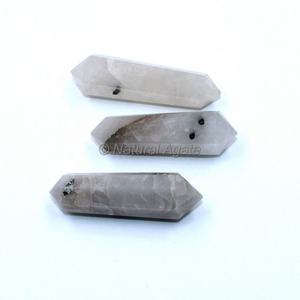 Meilleure qualité Rutile blanc naturel à double terminaison Style Feng Shui pour la guérison et les bijoux de collier - Product Image 1