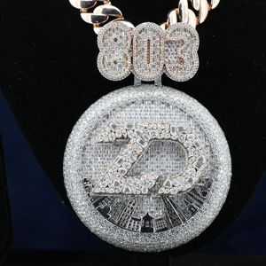 Bijoux Hip Hop pour Hommes, Pendentif Personnalisé Lettre Iced Out en Argent Sterling 925 Plaqué Or et Rhodium, Moissanite VVS, Nom ou Logo - Product Image 3
