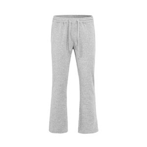 Pantalon de survêtement gris pour homme, taille basse élastique avec cordon de serrage, style hip-hop, broderie, poches latérales, décontracté, en molleton tricoté de coton, style hiver - Product Image 1