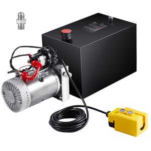 Nuova Unità Idraulica a Singolo Effetto da 20 Quarti, Portata 0,91 GPM, Pressione Massima 3200 PSI per Pompa Rimorchio Ribaltabile - Product Image 1