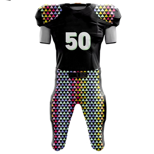 Uniformes de football américain personnalisés pour hommes en polyester 100 %, prix de gros, faible MOQ, respirants, sublimation personnalisée - Product Image 4