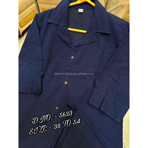 Beautiful Heavy Cotton Slub / Cotton Flex (खादी) Best Quality Fabric Cordset ( Short <b>Length</b> Shirt - 29”) With <b>Wooden</b> Buttons & L - Product Image 4