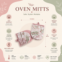 Mini-gants de cuisine pour four |   Porte-pots en coton floral résistant à la chaleur |   Gants de cuisine matelassés pour la cuisson, la pâtisserie et le barbecue |   Poignée Antidérapante