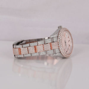 Factory Custom Luxury Man's <b>Watches</b> Full Iced Moissanite Diamond Two Stone <b>Arabic</b> Dial VVS Clarity Stainless Steel Band Digital - Product Image 5