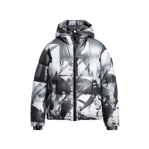 Men's Waterproof Hooded Minimal Graphic Streetwear Puffer Jacket - Product Image 1
