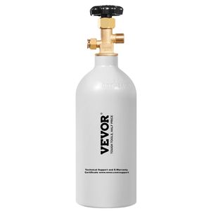 Nouvelle bouteille de CO2 en alliage d'aluminium de 2,5 lb, gris clair, vaporisée, avec valve CGA320, pression réglable - Product Image 1