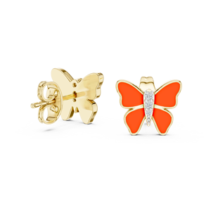 Juego de pendientes de diamantes cultivados en laboratorio HARMONY WINGS, engastados en oro amarillo de 18 quilates, para mujer, para compromiso, boda, fiesta, regalo de San Valentín, uso diario - Product Image 4