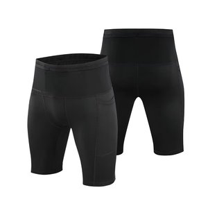 New Unisex Solid High-<b>Elasticity</b> Quick-Dry Pocket Training Yoga Shorts for Running Fitness Outdoor Activities - Product Image 1