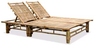 Tumbonas contemporáneas de bambú de color blanco con colchón de algodón para uso en hoteles, playa y exteriores. Tumbonas plegables de bambú. - Product Image 6