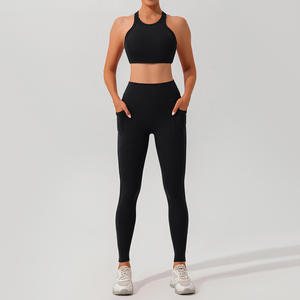 Leggings Deportivos de Cintura Media para Mujer, Sólidos, Largos, Transpirables, Elásticos, para Yoga, Gimnasio, Correr, Entrenamiento, Ropa Deportiva Personalizada al por Mayor - Product Image 1