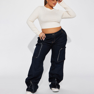Wholesale Casual Sexy Slim Fit Crop <b>Tops</b> For <b>Women</b> 100%Cotton Jersey Full Sleeve White Feel High Stretch With Chest Pad Crop <b>Top</b> - Product Image 3