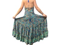 Robe longue en soie pour femme, style bohème vintage, à motifs floraux, rayures, cachemire et pois, col en V, sans manches, grande taille, décontractée, streetwear, naturelle, pour l'été