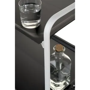 Chariot utilitaire multifonctionnel en métal fait main de qualité export, au design industriel contemporain, avec étagères spacieuses et robustes - Product Image 2