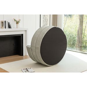 Poltrona a Botte Rotonda Oversize in Velluto con 5 Morbidi Cuscini, Divano per Soggiorno, Poltrona Relax con Poggiapiedi - Product Image 4