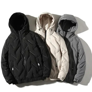 Fashion Shiny Zipper Front Windproof Puffer Jacket Men Winter <b>Padded</b> Quilted Custom Autumn Warm Hooded Jacket - Product Image 4