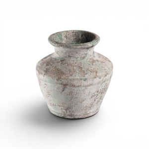 Antique Speckled Clay <b>Ceramic</b> <b>Vase</b> with Handles Rustic Design Handmade Tabletop <b>Vase</b> for Home Decor - Product Image 1