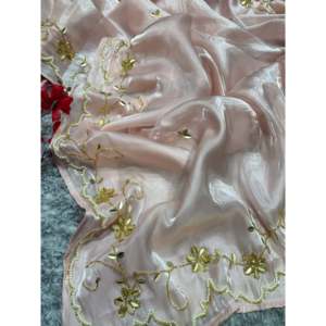 ชุดส่าหรีสำหรับงานปาร์ตี้เครื่องแต่งกายงานแต่งงานส่าหรีไข่มุกและงานมือคาตาดานา - Product Image 3