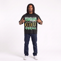 T-shirt noir à manches courtes pour homme Your Brand Studios, style streetwear, imprimé graphique monétaire, col rond, coupe classique