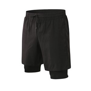 Breathable Double <b>Layer</b> Workout Shorts for Men Quick Dry Athletic Shorts with Compression <b>Layer</b> Running Shorts with Inner - Product Image 1