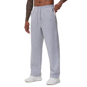 Men's Gray Cotton Sweatpants Elastic Waist Side Pockets Casual Autumn Wear Ankle-Length Spring Wear - Product Image 5