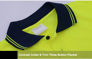 Polo de travail haute visibilité imperméable thermique respirant grande taille à manches courtes avec logo personnalisé - Product Image 4