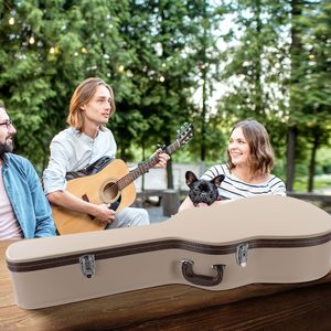 Custodia rigida per chitarra folk da 41 pollici Microgroove Flat Beige - Adatta alla maggior parte delle chitarre acustiche, borse e custodie per strumenti - Product Image 3