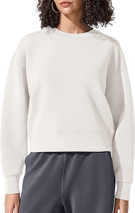 เสื้อสเวตเชิ้ตผู้หญิงเนื้อนุ่มใส่สบาย แขนยาว คอกลม ดีไซน์ปักลาย 3 มิติ คุณภาพดีสำหรับฤดูหนาว - Product Image 2