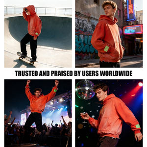 Sweat à capuche pour homme de haute qualité, personnalisé, style streetwear, coupe oversize, 100% coton, effet délavé soleil, par le fabricant Rainbow Spray - Product Image 4