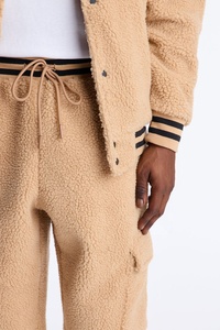 Pantalon de survêtement cargo en molleton pour homme, taille élastique, épais, décontracté, automne, poches latérales, séchage rapide, 100 % coton, cordon de serrage - Product Image 3