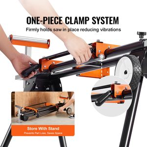 Supporto per Sega a Nastro con Capacità di Carico di 250 kg, Struttura Pieghevole in Acciaio, Staffe di Montaggio Monopezzo, Morsetti Regolabili per Lavorazione del Legno - Product Image 5