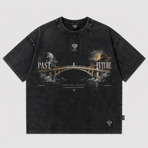 เสื้อยืดผู้ชายผ้าฝ้าย 100% ลายสก็อตฟอกสี ทรงโอเวอร์ไซส์ ไหล่ตก น้ำหนักมาก 180 GSM แห้งเร็ว ระบายอากาศได้ดี - Product Image 1