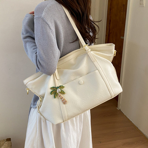 Bolso Tote Azul Cielo de Lujo para Mujer, Bolso de Mano con Encanto de Palmera Tropical, Elegante Bolso de Hombro de PU, Bolso Chic para Viajes de Verano 2026 - Product Image 1