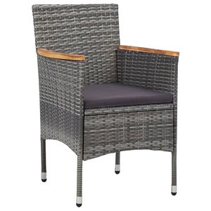 Ensemble de salle à manger gris foncé pour la collection de meubles de jardin d'extérieur - Product Image 5
