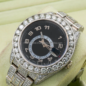 นาฬิกาข้อมือสไตล์ฮิปฮอปหน้าปัดสีดำ VVS Moissanite ประดับเพชรหน้าปัดสีดำปรับแต่งได้ตามต้องการ - Product Image 2