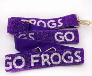 Trendy Fabric <b>Strap</b> With Raised CGM Text Orange White Purple Pattern Fashionable Handle Accessory - Product Image 3
