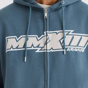 Sweat à capuche personnalisé de haute qualité, épais, brodé, imprimé, pour hommes, surdimensionné, avec fermeture éclair intégrale, hiver, logo personnalisé, pour garçons - Product Image 2