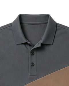 Camiseta Polo Personalizada para Hombre en Gris Oscuro y Caqui, Manga Corta, Informal, Deportiva, para Golf, Transpirable, Diseño Moderno para Verano - Product Image 6