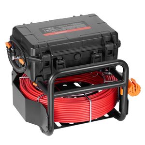 กล้องตรวจสอบท่อระบายน้ำแบบปรับระดับอัตโนมัติ 165 ฟุต/50 เมตร หน้าจอสัมผัส 10.1 นิ้ว เครื่องส่งสัญญาณ 512Hz พร้อมตัวนับระยะทาง มาตรฐาน IP67 กล้องตรวจสอบท่อระบายน้ำแบบงู - Product Image 3