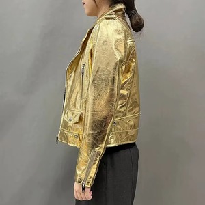 Veste en cuir imprimée Python personnalisée pour femme, cuir véritable de luxe, service d'échantillons OEM ODM disponible - Product Image 5