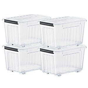 Contenitori di stoccaggio in polipropilene da 72 Qt, traslucidi, confezione da 4 - Product Image 1