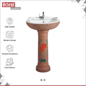 Distribuidor confiable que vende lavabos de pedestal de cerámica blanca de alta calidad para uso comercial y doméstico, 100% rentables, procedentes de la India. - Product Image 2