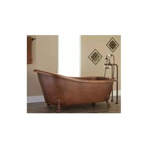 Baignoire autoportante en cuivre pur de qualité supérieure, gravée à la main, pour une immersion profonde, excellente rétention de chaleur, villas, resorts, boutiques - Product Image 1